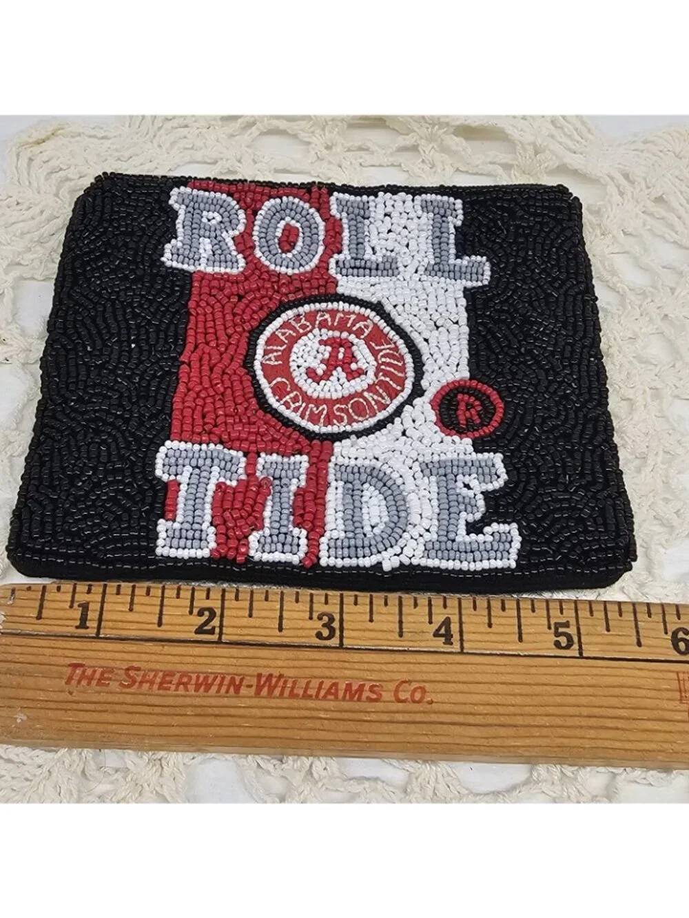 Roll Tide Alabama Crimson Tide Beaded Zip Coin Purse Game Day Accessories